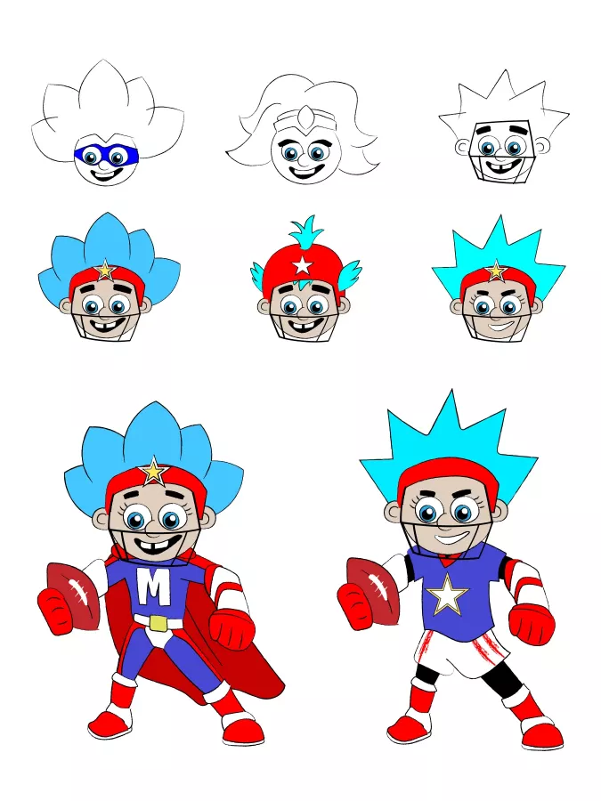 Comic-Illustrationen des Maskottchens \