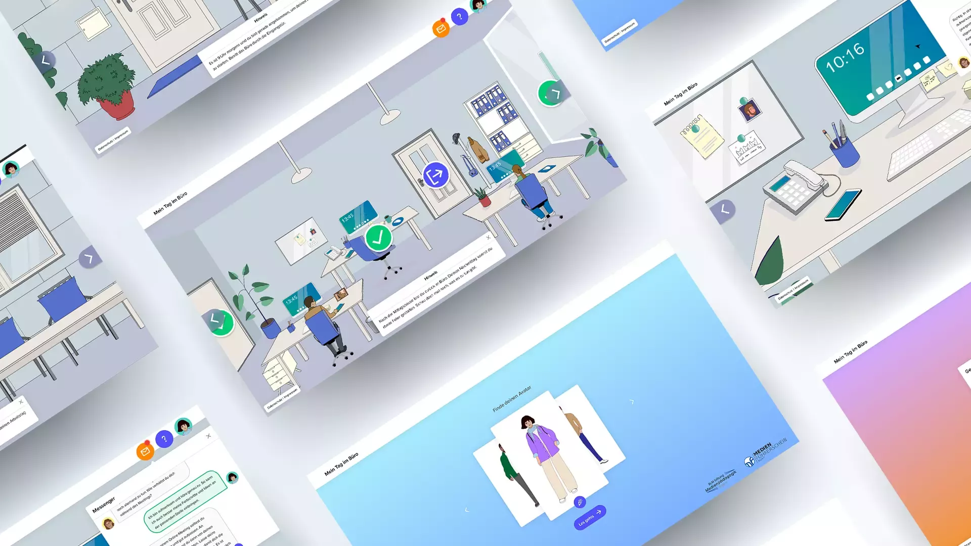 Various excerpts from the interactive web application \