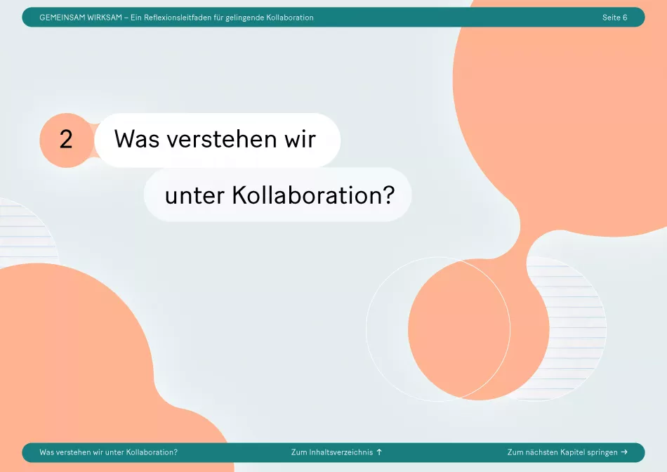 Kapitelauftaktseite mit orangen Formen und der Überschrift \