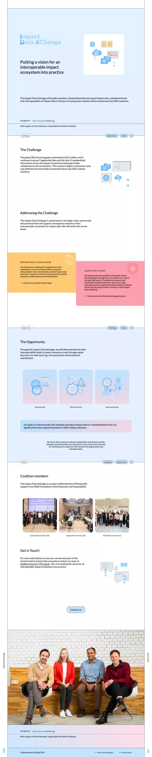 Komplette Ansicht einer Webseite von \
