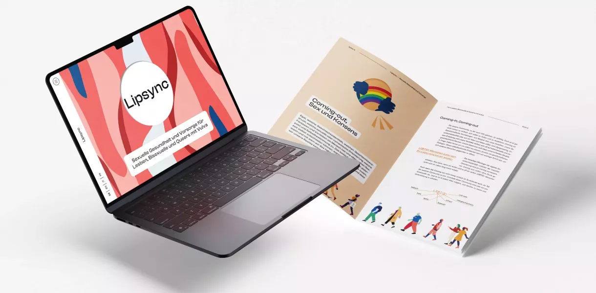 Laptop auf weißem Hintergrund mit geöffneter Webseite \