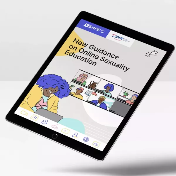 Cover of the toolkit on a tablet, light background, the tablet is floating