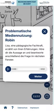Mobile Ansicht der Webanwendung mit Textbox zum Thema \